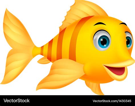 Cute Fish Cartoon Royalty Free Vector Image Vectorstock