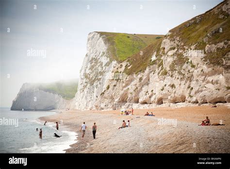 Chalk Cliffs Swyre Head And Bats Head Above The Beach At Durdle Door