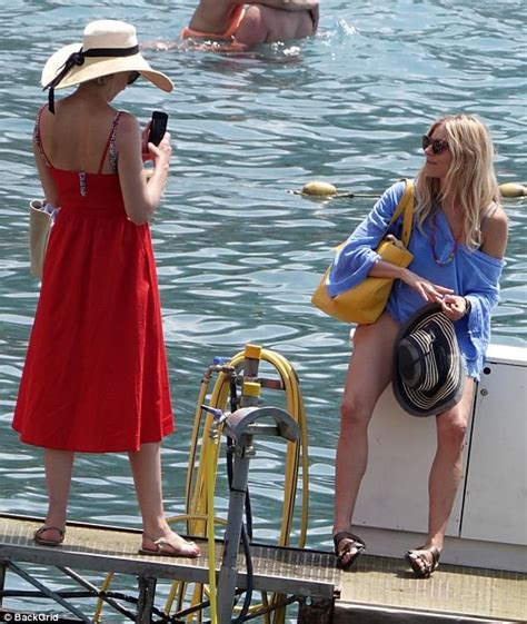 Sienna Miller Flaunts Slender Pins In Blue Bikini On Italian Getaway Daily Mail Online