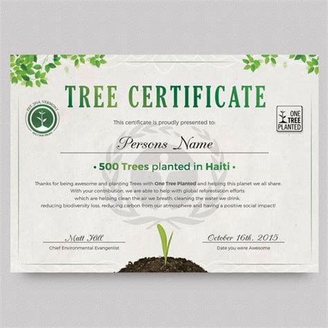 Easy to secure documents/clearances to harvest and transport timber products from your plantation. Tree Planting Certificate | Postcard, flyer or print contest