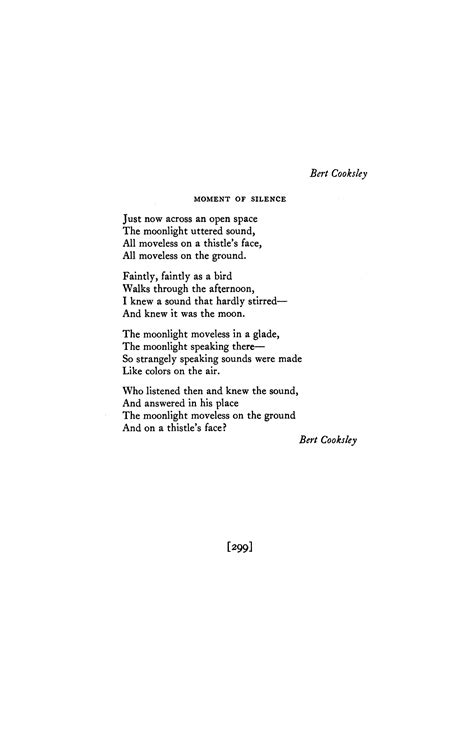 Moment Of Silence By S Bert Cooksley Poetry Magazine