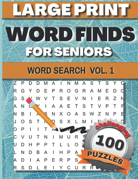 Buy Large Print Word Finds For Seniors Word Search Vol 1 100