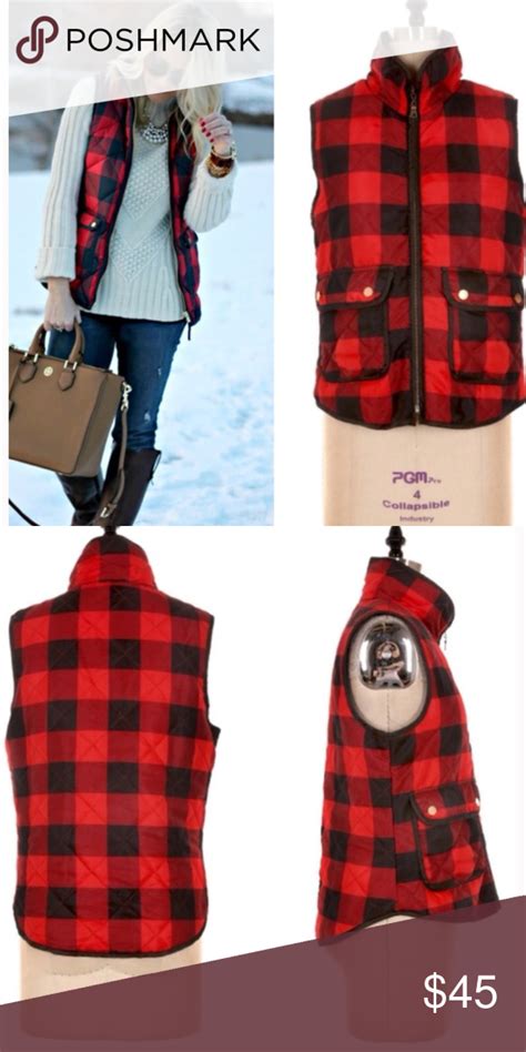 •checked Vest•editor Pick• Vest Features Checkered Pattern With Front