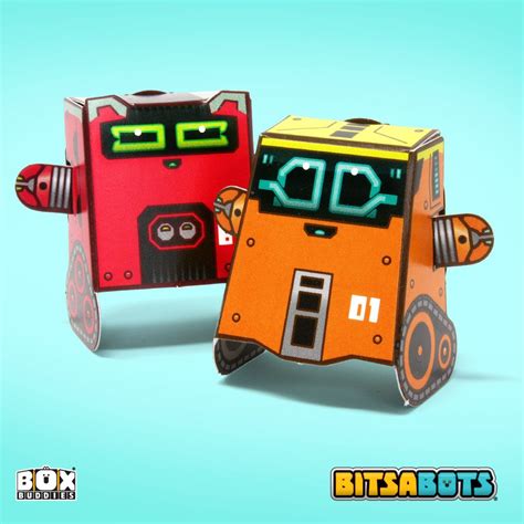 Bitsabots Paper Toy Robots 63 Fuse And 01 Blip Paper Toys Robot Toy