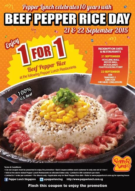 Foodiefc Pepper Lunch Singapore 1 For 1 Beef Pepper Rice Till 22 Sep