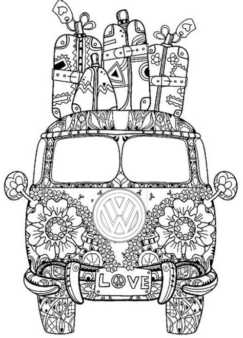 Mandala Bus Volkswagen Van Coloring Page Free Coloring Sheets Adult