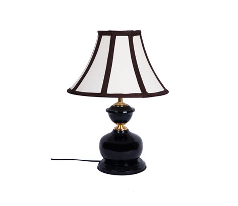 Buy Cotton Shade Table Lamp With Metal Base Black Online In India At