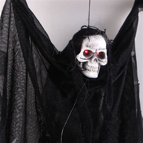 Voice Activated Halloween Skull Skeleton Ghost Hanging