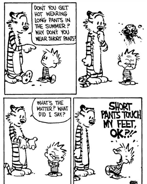 The Problem With Short Pants Calvin And Hobbes Humor Calvin And
