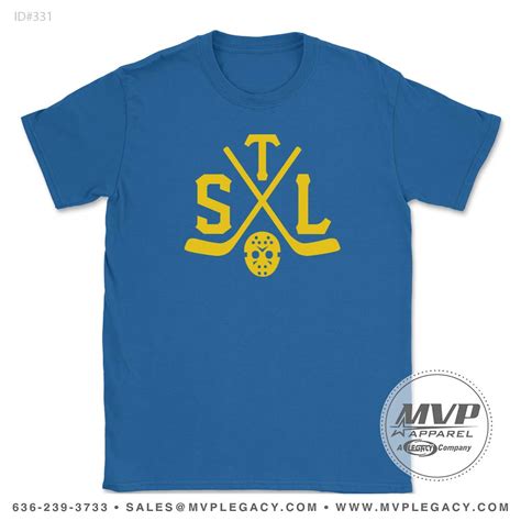Stl Hockey Crossed Sticks Tee Screen Printing Embroidery Services
