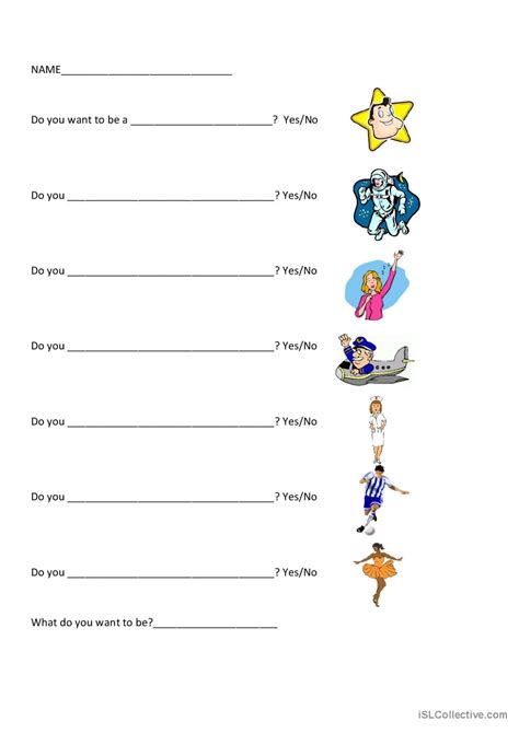 What Do You Want To Be English Esl Worksheets Pdf And Doc