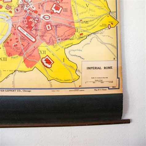 Industrial Pull Down Map Of Rome Italy And The Roman Empire Chairish