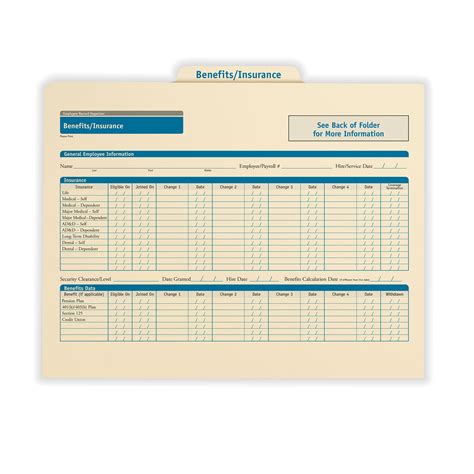 Employee Medical Record Organizer For Health Benefits And Insurance