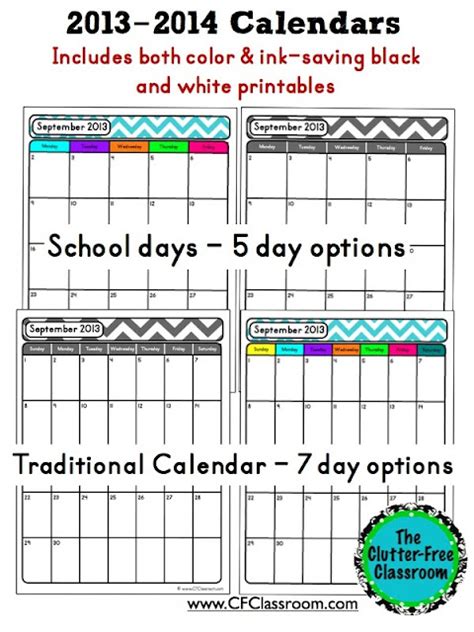 Editable Blank Calendars Teacher Organization Tool Lesson Planning
