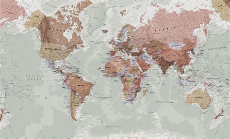 Executive Political World Map Wallpaper Wallsauce Uk World Map