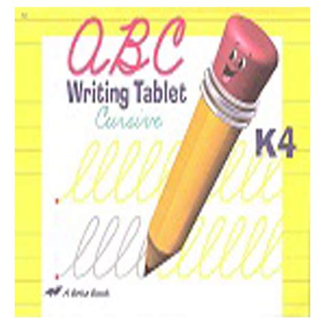 Abeka Abc Writing Tablet K4 Second Harvest Curriculum