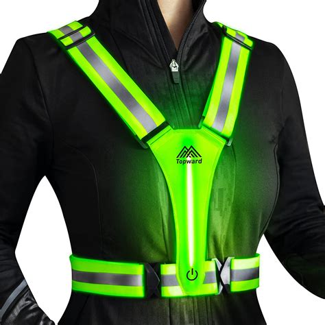 Topward Led Reflective Vest Safety Gear Light Up Vest For Night