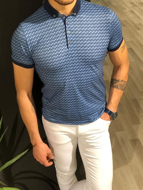 We believe in helping you find the product that is right for you. Buy Navy Blue Slim Fit Collar T-shirt by Gentwith.com with ...