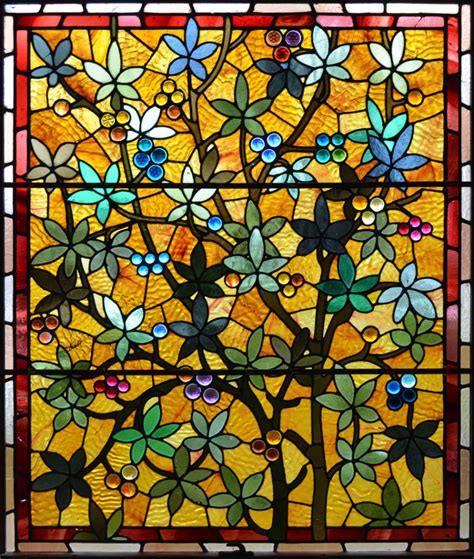 Window Film Stained Glass Flowers Yellow Red