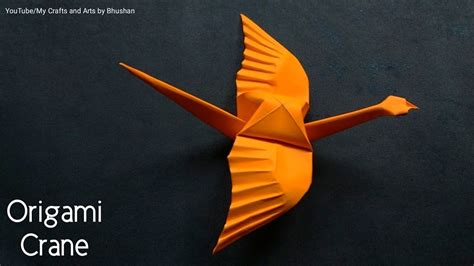 Traditional Origami Crane Bird With The Modification Of Wings Paper