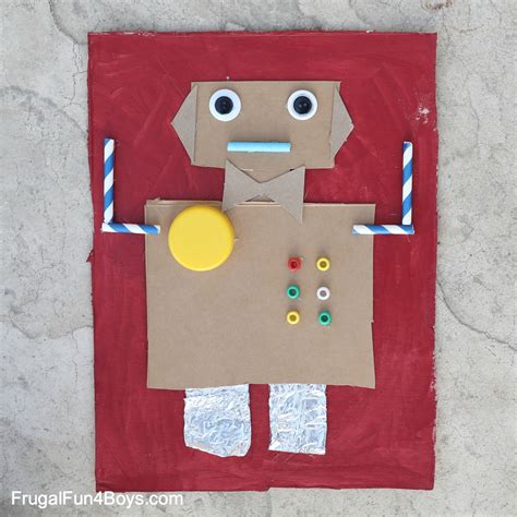Cardboard Robot Collage Frugal Fun For Boys And Girls