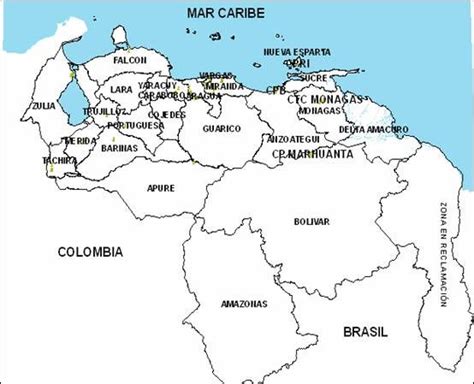Resultado De Imagen Para Mapa Politico De Venezuela