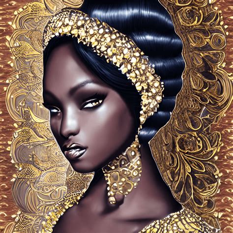 beautiful dark skinned princess graphic · creative fabrica