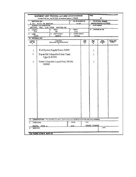 Army Da Form 1750 Fillable Printable Forms Free Online