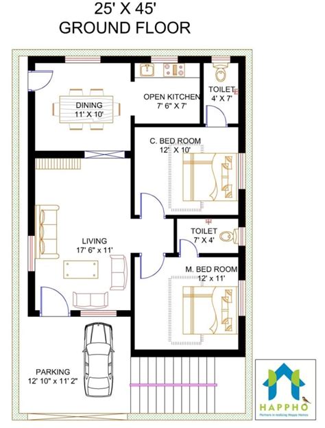 10 Modern 2 Bhk Floor Plan Ideas For Indian Homes Happho