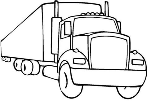 An 18 Wheeler Semi Truck Illustration Coloring Page