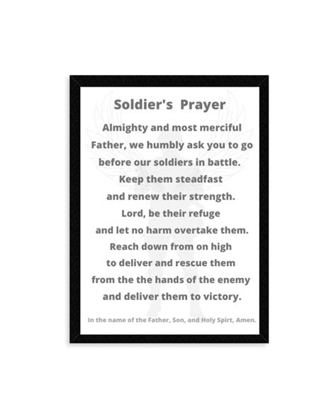 Soldiers Prayer Print Military Print Soldier Wife Sign Etsy