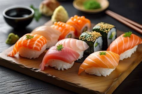 Meal Japan Fish Roll Seafood Rice Japanese Set Food Sushi Generative