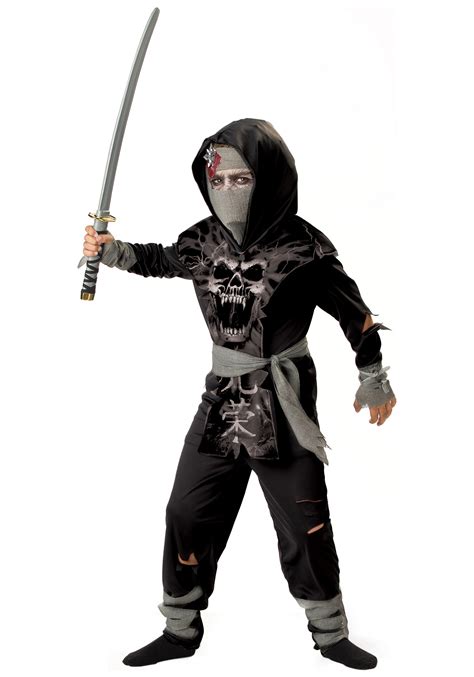 Boys Zombie Ninja Costume Kids Scary Costume