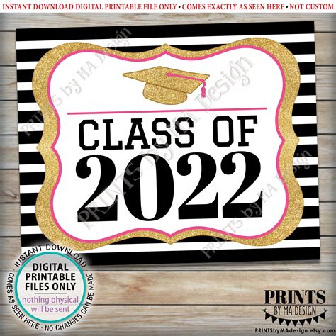 Class Of 2022 Sign 2022 High School Graduation Party 2022 College