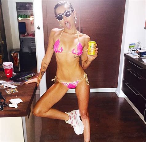 Miley Cyrus Shows Off Skinny Body In Teeny Bikini The Hollywood Gossip