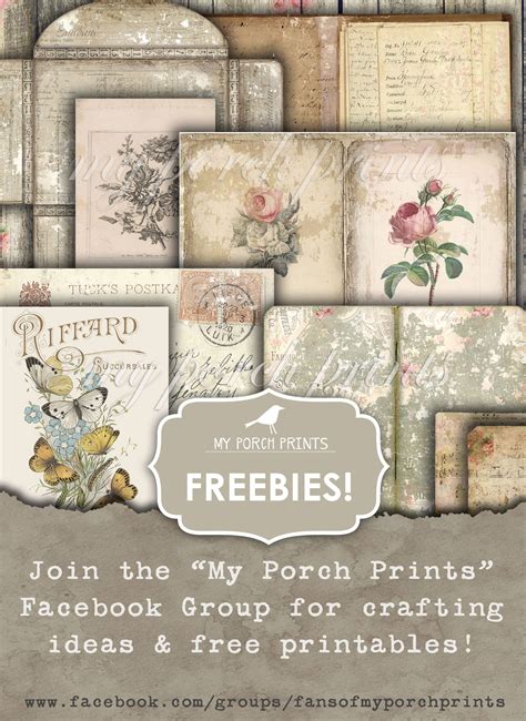 Junk Journal Group And Free Printables My Porch Prints Prints Free