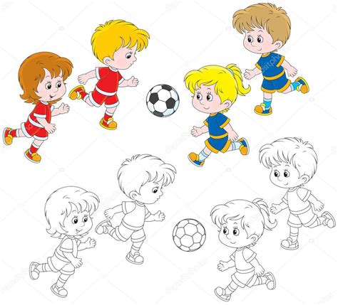 crianças jogando futebol — vetor de stock © alexbannykh 37891427