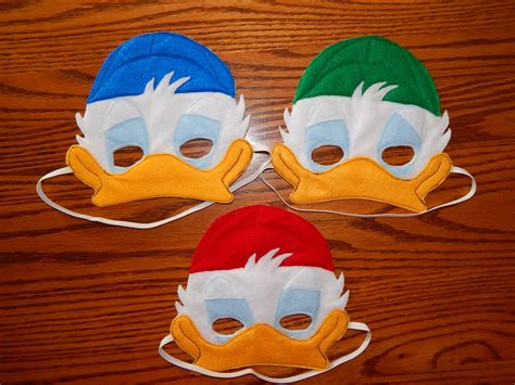 Inspired By Huey Dewey And Louie Duck Felt Mask Costume Etsy
