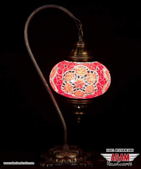 Swan Neck Mosaic Table Lamp Red Model Large Mosaic Lamps