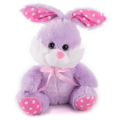 Fuzzy Stuffed Easter Bunny Rabbit W Ribbon 15 Plush Animal Walmart