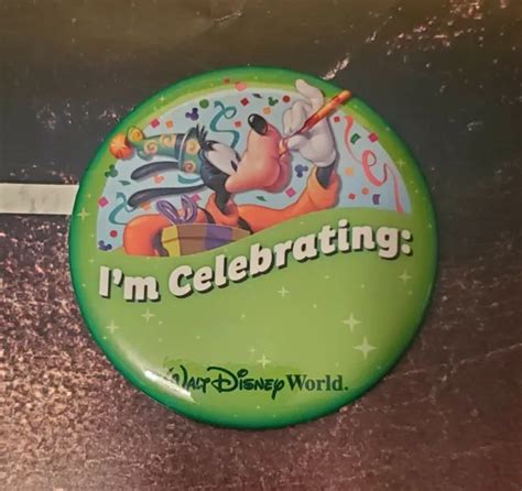Walt Disney World Im Celebrating Goofy Button Pins New Lot Of 2 5