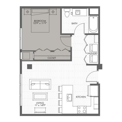 One Bedroom Apartment Home Style 1a Ada Vantage On The Park
