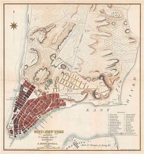 City Of New York Surveyed By J Hills 1782 Re Published By J