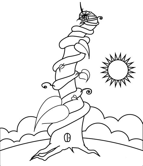 Beanstalk Coloring Page Colouringpages