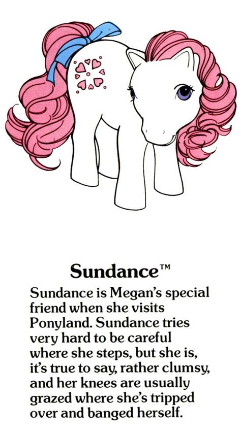 My Little Pony Fact File Sundance Vintage My Little Pony Little