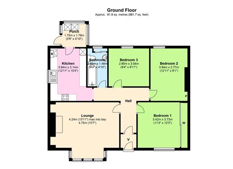 Floor Plan For Bungalow House With 3 Bedrooms Floorpl