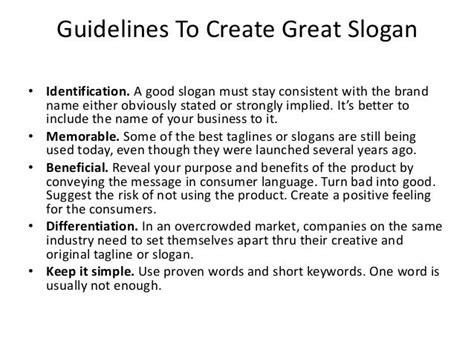 Guidelines To Create Great Slogan
