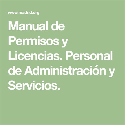 Manual De Permisos Y Licencias Personal De Administración Y Servicios