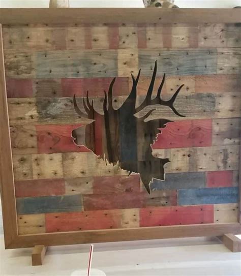 Led Lit Pallet Elk Wall Art 1001 Pallets