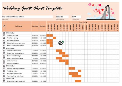 Free Printable Wedding Planner Gantt Chart And Wedding Checklist